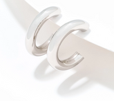 David Markstein Sterling Silver 1" Debut Smart Closure Hoop Earrings